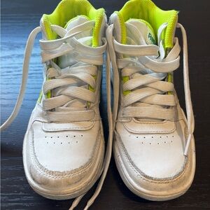 Reebok Kids White and Neon Green Sneakers